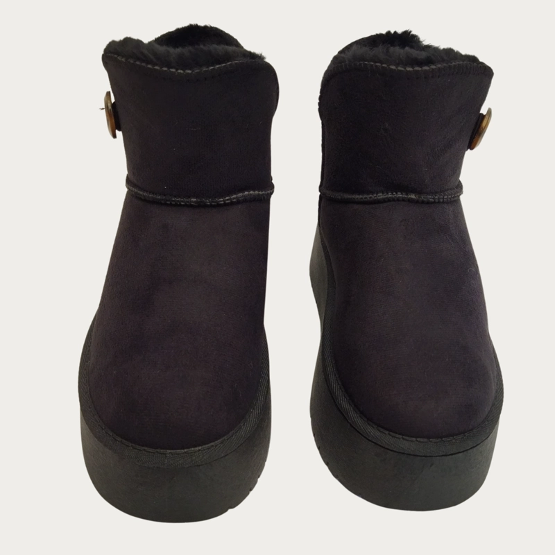 BOTIN CORTO MUJER FORRO INTERIOR CHIPORRO PLATAFORMA CON BOTON 6060 - 2