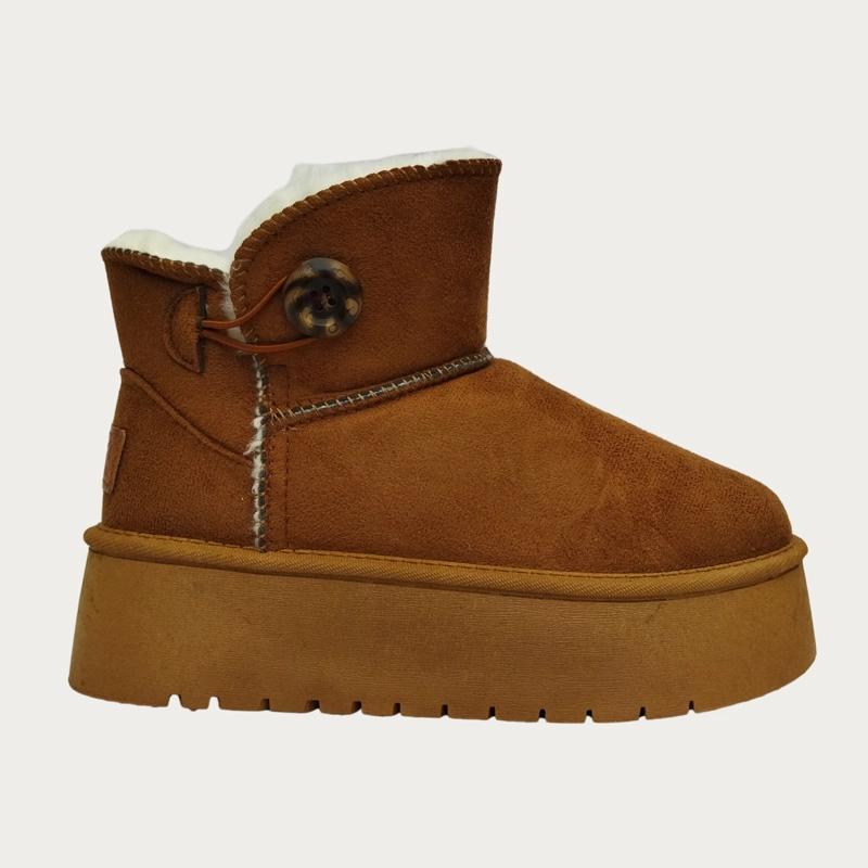 BOTIN CORTO MUJER FORRO INTERIOR CHIPORRO PLATAFORMA CON BOTON 6060 - 3