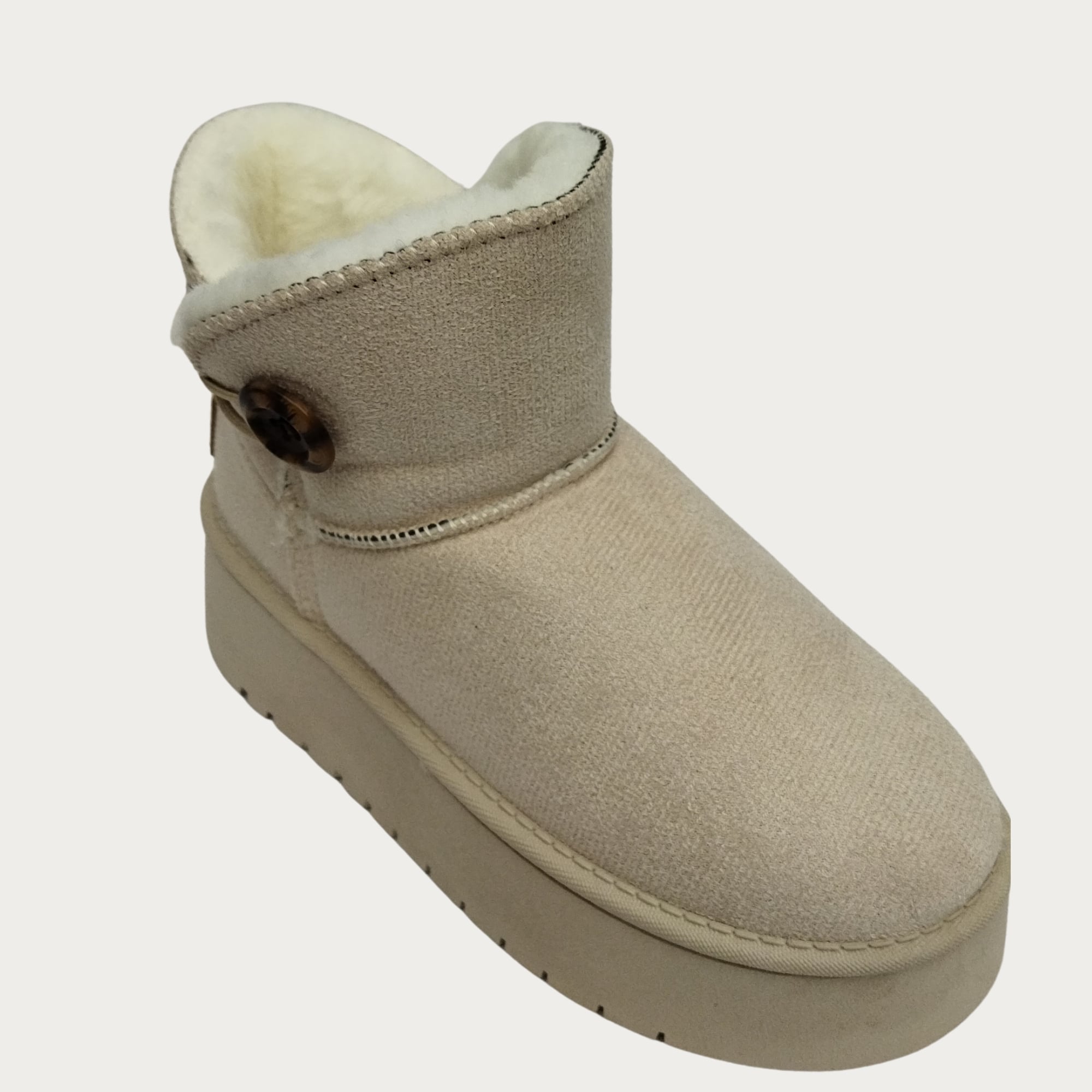 BOTIN CORTO MUJER FORRO INTERIOR CHIPORRO PLATAFORMA CON BOTON 6060 - 3