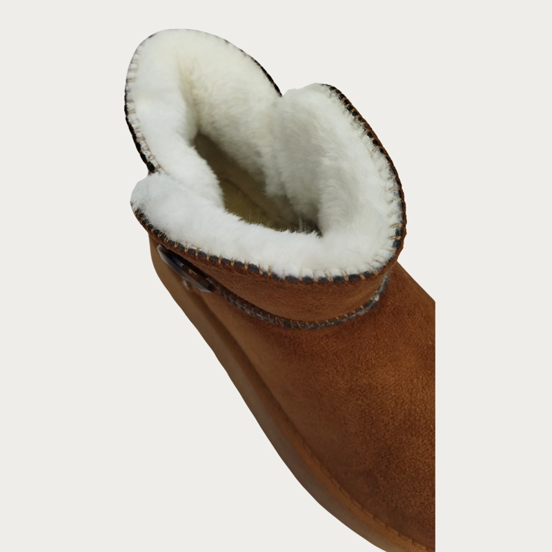 BOTIN CORTO MUJER FORRO INTERIOR CHIPORRO PLATAFORMA CON BOTON 6060 - 4