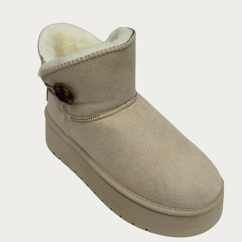 BOTIN CORTO MUJER FORRO INTERIOR CHIPORRO PLATAFORMA CON BOTON 6060 - 4