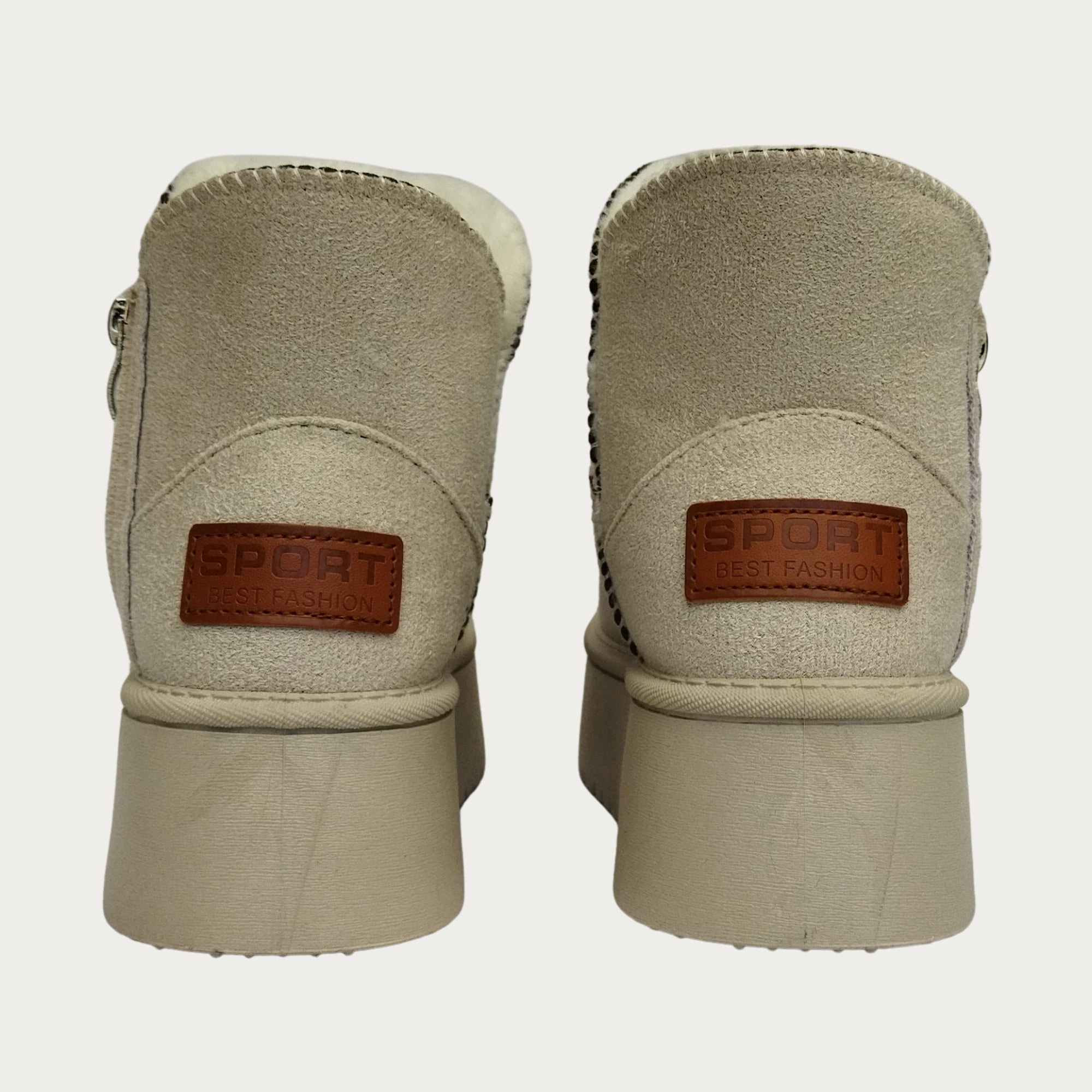 BOTIN CORTO MUJER FORRO INTERIOR CHIPORRO PLATAFORMA CON BOTON 6060 - 5
