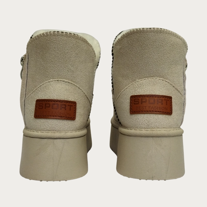 BOTIN CORTO MUJER FORRO INTERIOR CHIPORRO PLATAFORMA CON BOTON 6060 - 5