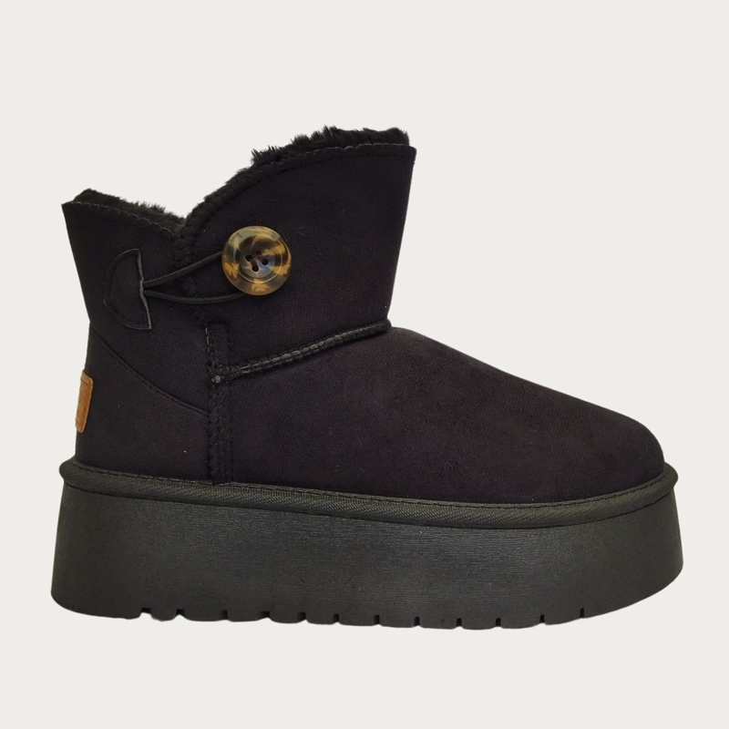 BOTIN CORTO MUJER FORRO INTERIOR CHIPORRO PLATAFORMA CON BOTON 6060 - 5