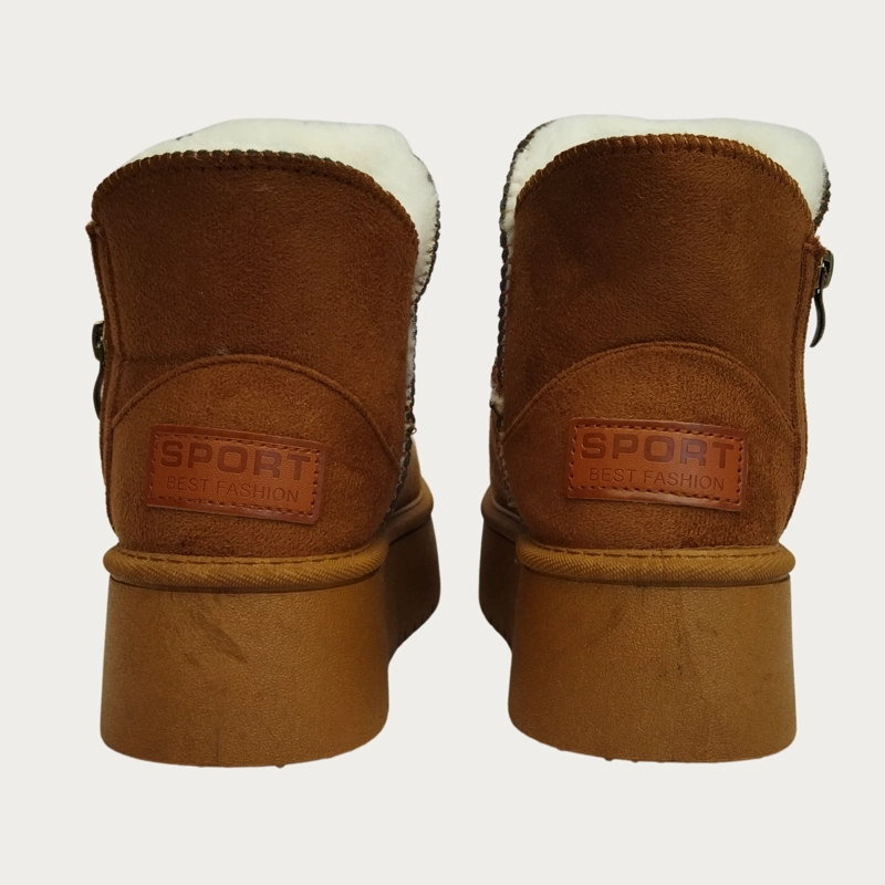 BOTIN CORTO MUJER FORRO INTERIOR CHIPORRO PLATAFORMA CON BOTON 6060 - 6