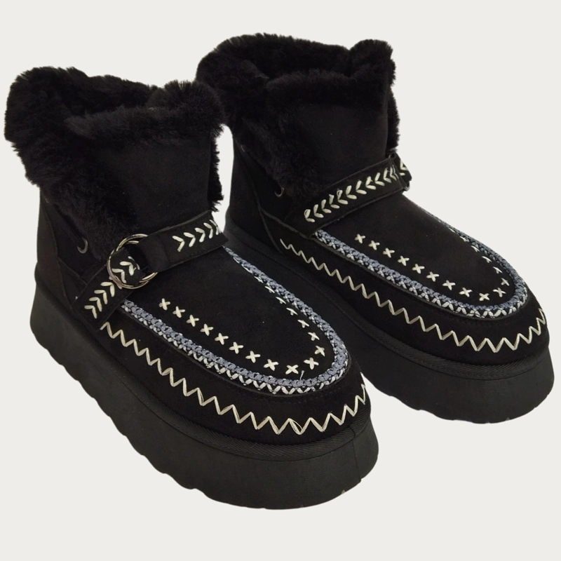 BOTIN MUJER PLATAFORMA FORRO INTERIOR CHIPORRO HEBILLA 5211 - 1