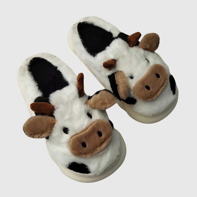PANTUFLAS FELPA UNISEX NIÑOS SUELA CONFORTABLE DISEÑO VAQUITA 4263 - 1