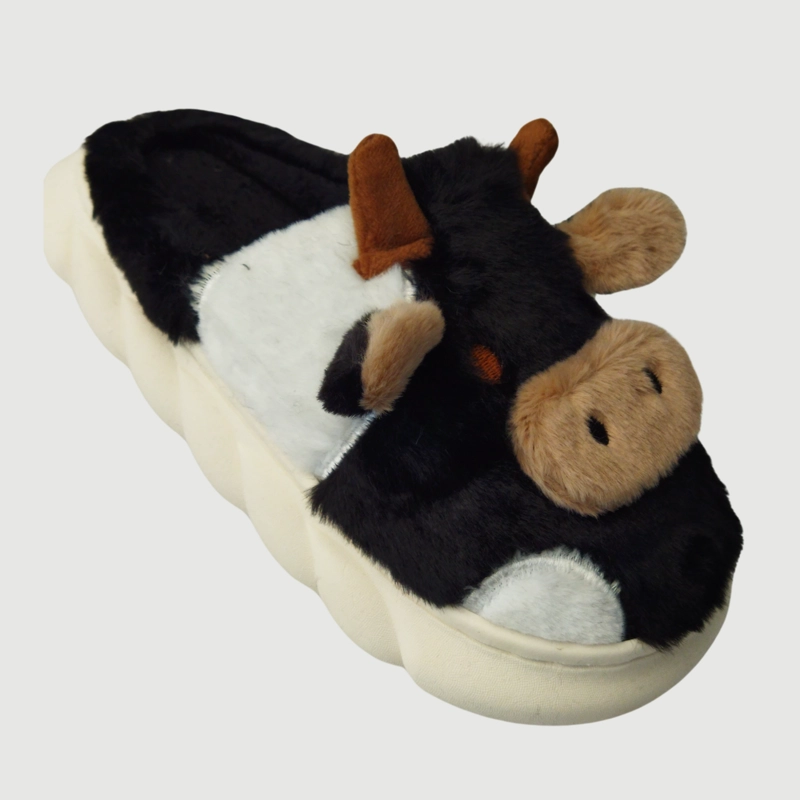 PANTUFLAS FELPA UNISEX NIÑOS SUELA CONFORTABLE DISEÑO VAQUITA 4263 - 2