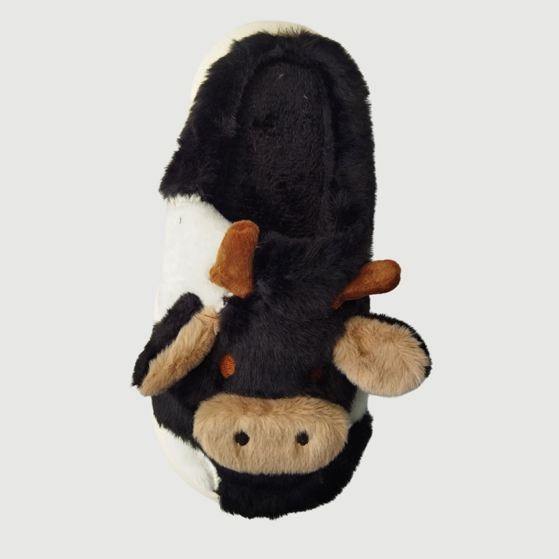 PANTUFLAS FELPA UNISEX NIÑOS SUELA CONFORTABLE DISEÑO VAQUITA 4263 - 4