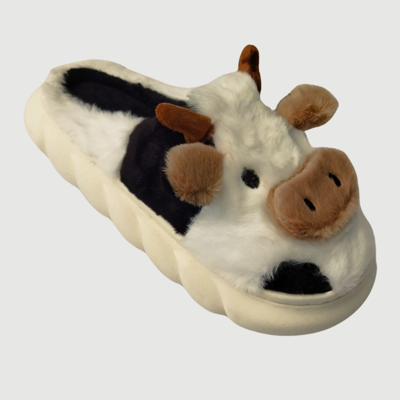 PANTUFLAS FELPA UNISEX NIÑOS SUELA CONFORTABLE DISEÑO VAQUITA 4263 - 4
