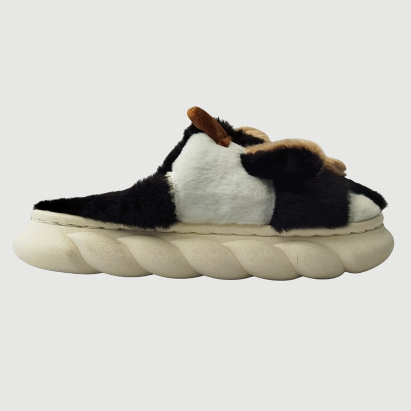 PANTUFLAS FELPA UNISEX NIÑOS SUELA CONFORTABLE DISEÑO VAQUITA 4263 - 5