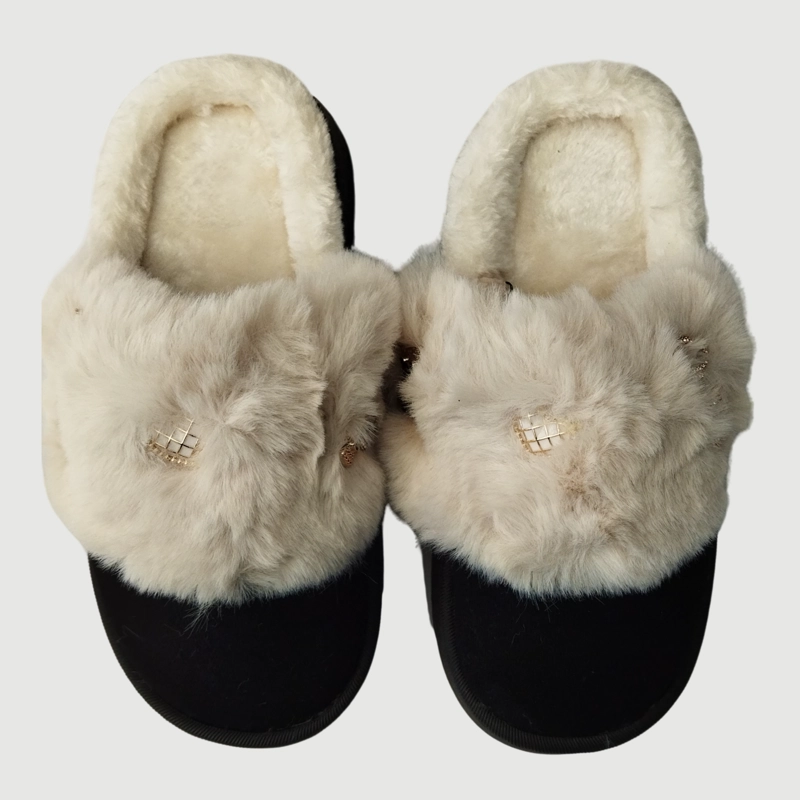 PANTUFLAS MUJER ANTIDESLIZANTE FELPA INVIERNO APLICACIONES QUEEN 4863 - 3