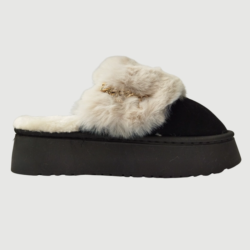 PANTUFLAS MUJER ANTIDESLIZANTE FELPA INVIERNO APLICACIONES QUEEN 4863 - 4