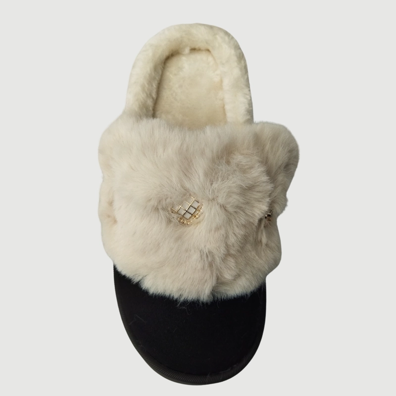 PANTUFLAS MUJER ANTIDESLIZANTE FELPA INVIERNO APLICACIONES QUEEN 4863 - 5