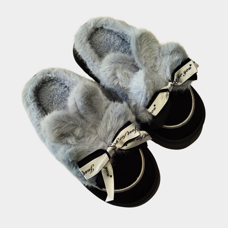 PANTUFLAS MUJER APLICACION CINTA OREJAS DE CONEJO CALIDAD TENDENCIA 4935 - 1