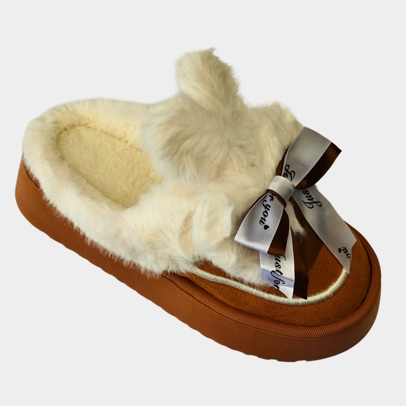 PANTUFLAS MUJER APLICACION CINTA OREJAS DE CONEJO CALIDAD TENDENCIA 4935 - 2
