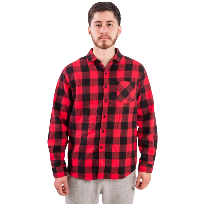 CAMISA HOMBRE LEÑADORA A CUADROS GRUESA MANGA LARGA DISEÑO 0114 - 1