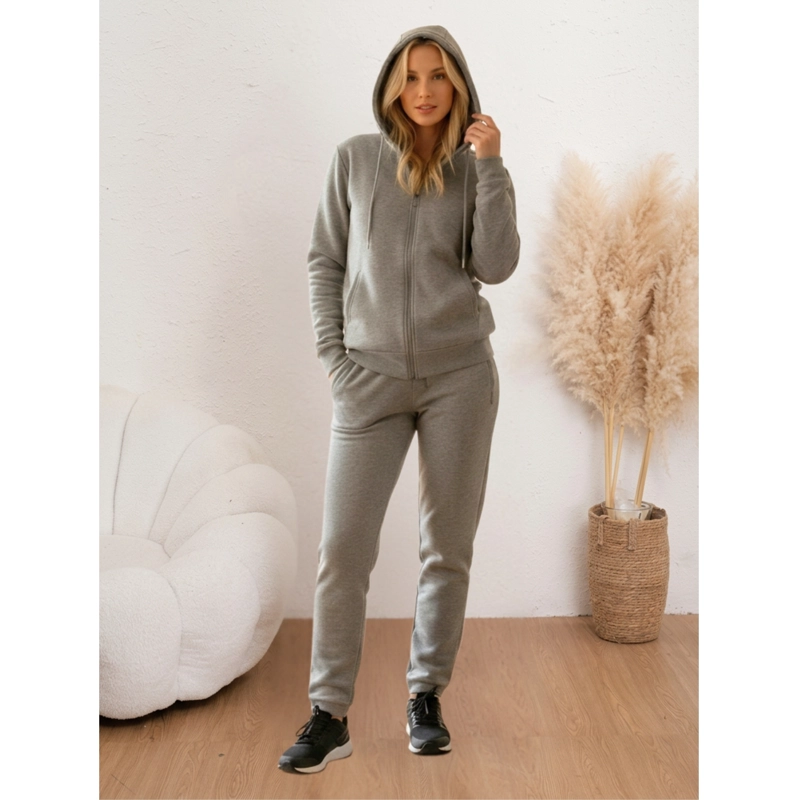 CONJUNTO MUJER FRIZADO BUZO POLERON CON CIERRE INVIERNO MODA 0229 - 1