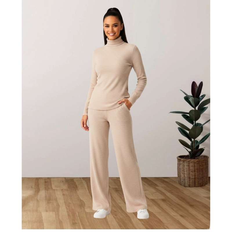 CONJUNTO 2 PIEZAS MUJER TEJIDO LANILLA SWEATER + PANTALON 5096 - 1