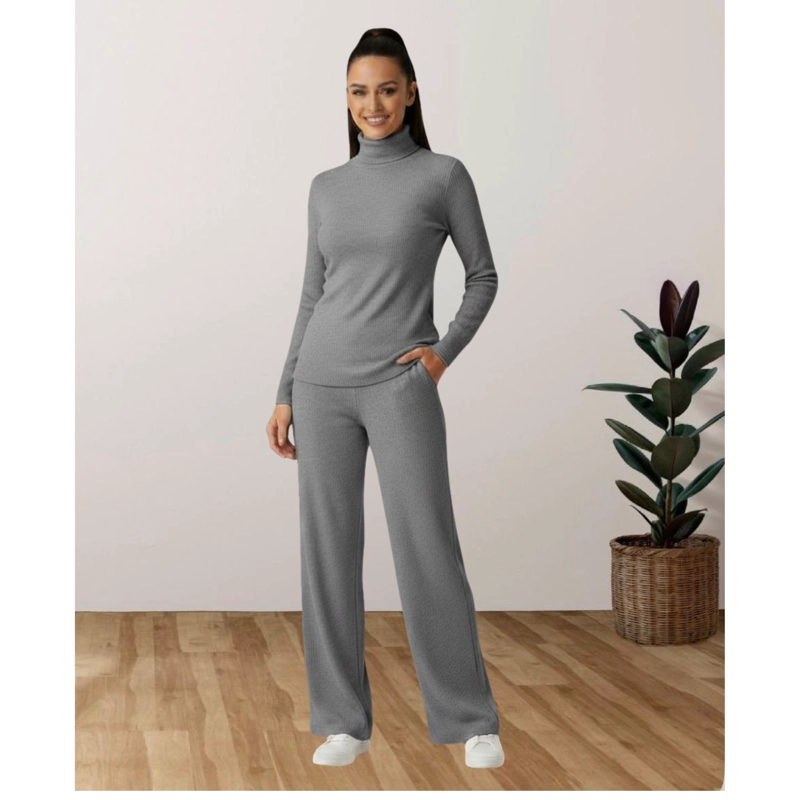 CONJUNTO 2 PIEZAS MUJER TEJIDO LANILLA SWEATER + PANTALON 5096 - 1