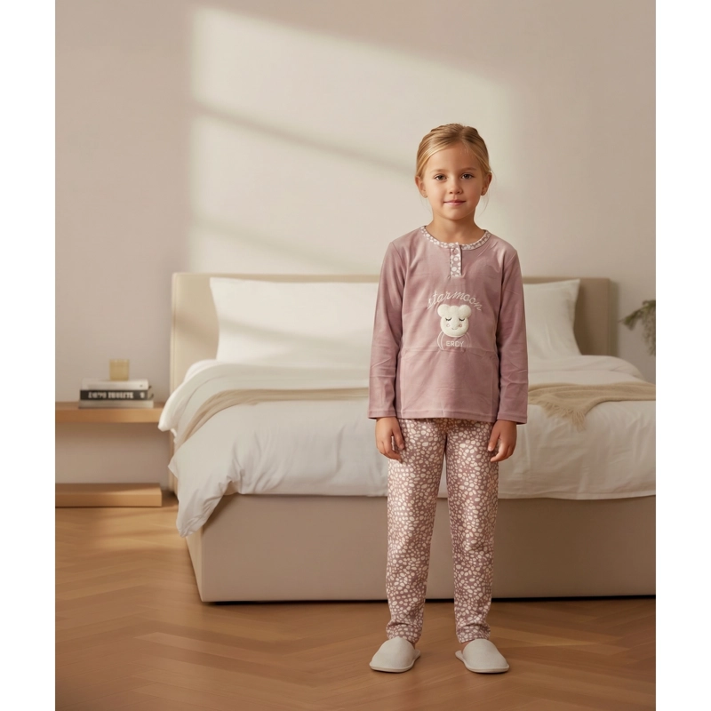 PIJAMA MICROPOLAR NIÑAS INVIERNO DISEÑOS Y COLORES 0451 - 1