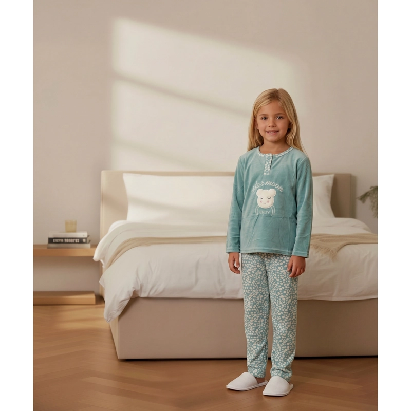 PIJAMA MICROPOLAR NIÑAS INVIERNO DISEÑOS Y COLORES 0451 - 1