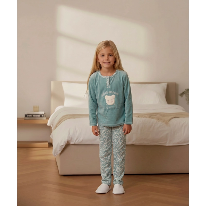 PIJAMA MICROPOLAR NIÑAS INVIERNO DISEÑOS Y COLORES 0451 - 2