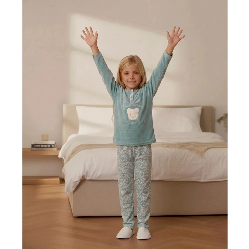 PIJAMA MICROPOLAR NIÑAS INVIERNO DISEÑOS Y COLORES 0451 - 3