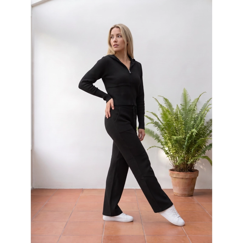 CONJUNTO 2 PIEZAS MUJER TEJIDO LANILLA TEXTURIZADO SWEATER + PANTALON CIERRE 5097 - 2