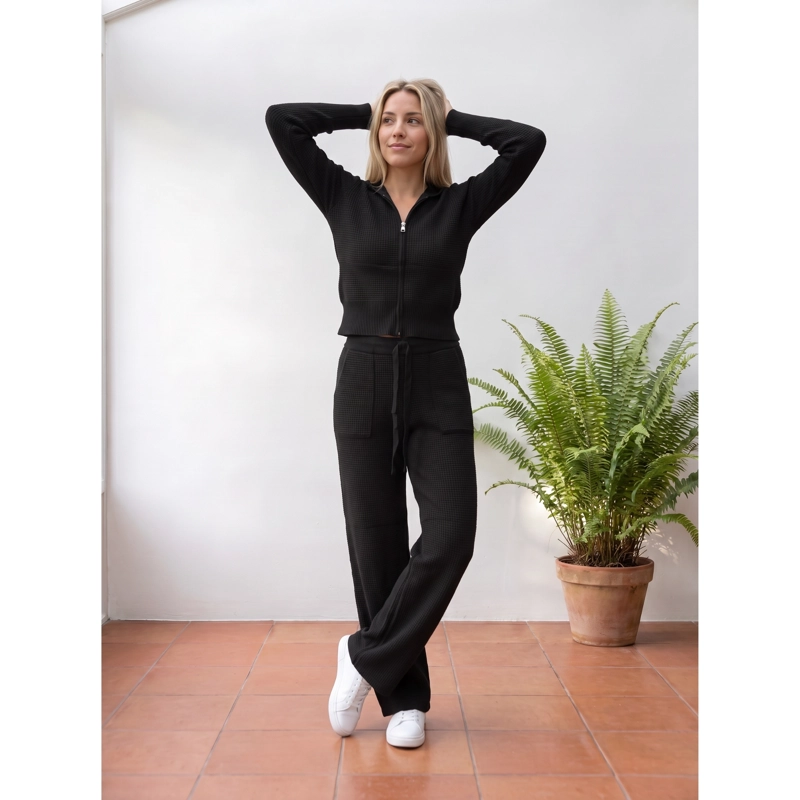 CONJUNTO 2 PIEZAS MUJER TEJIDO LANILLA TEXTURIZADO SWEATER + PANTALON CIERRE 5097 - 3