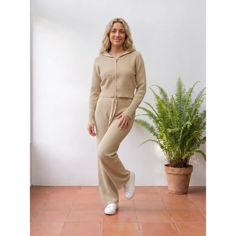 CONJUNTO 2 PIEZAS MUJER TEJIDO LANILLA TEXTURIZADO SWEATER + PANTALON CIERRE 5097 - 3