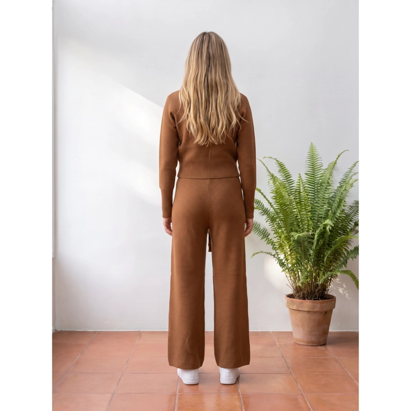 CONJUNTO 2 PIEZAS MUJER TEJIDO LANILLA TEXTURIZADO SWEATER + PANTALON CIERRE 5097 - 4