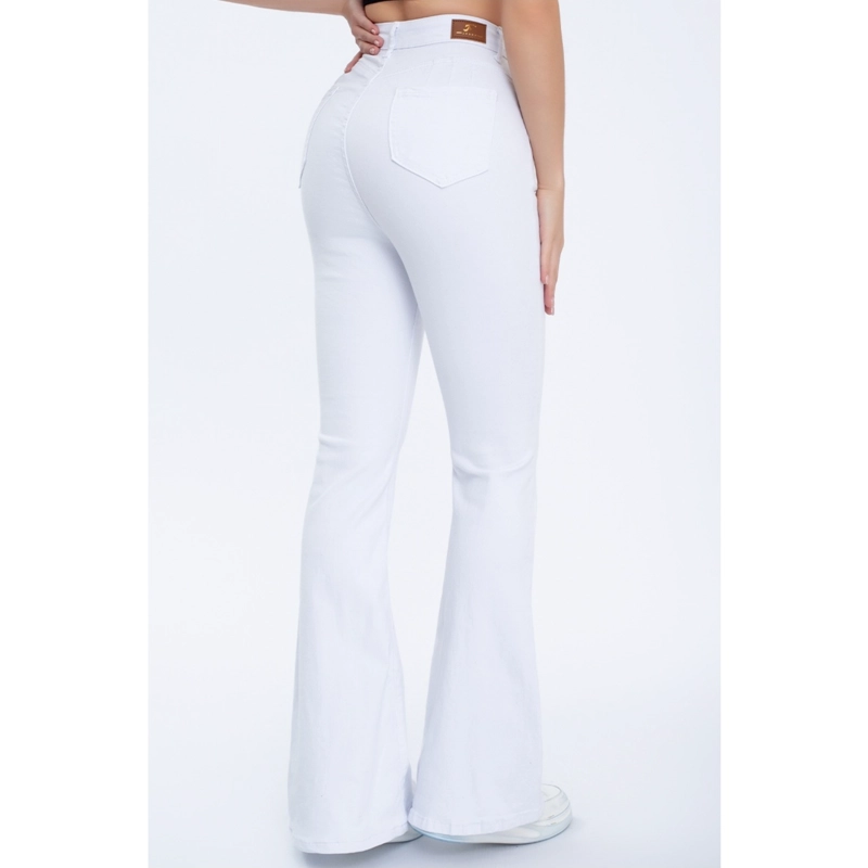 PANTALON JEANS MUJER FLARE TIRO ALTO ELASTICADO TENDENCIA MODA 3010 - 3