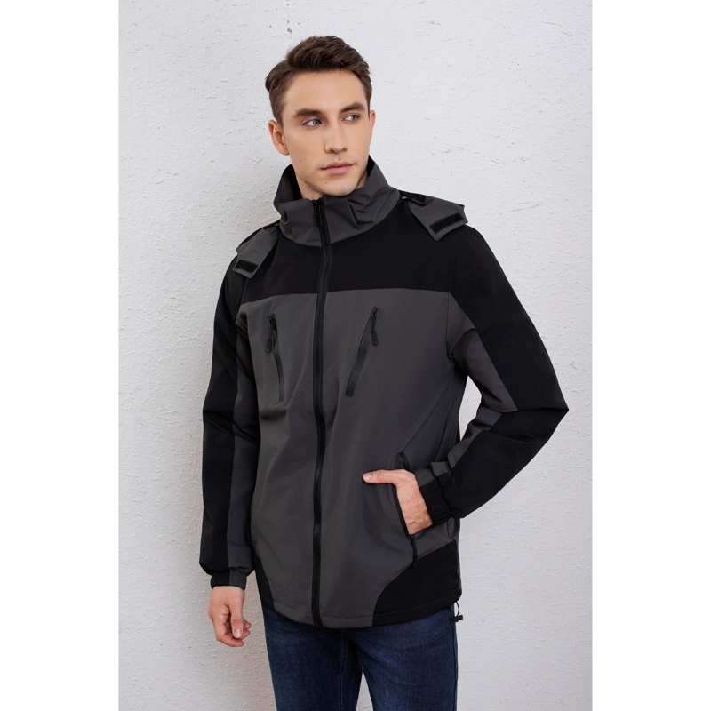 CHAQUETA IMPERMEABLE HOMBRE FORRO INTERIOR PIEL CAPUCHA CON CIERRE 0013 - 1