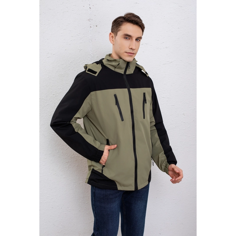 CHAQUETA IMPERMEABLE HOMBRE FORRO INTERIOR PIEL CAPUCHA CON CIERRE 0013 - 1