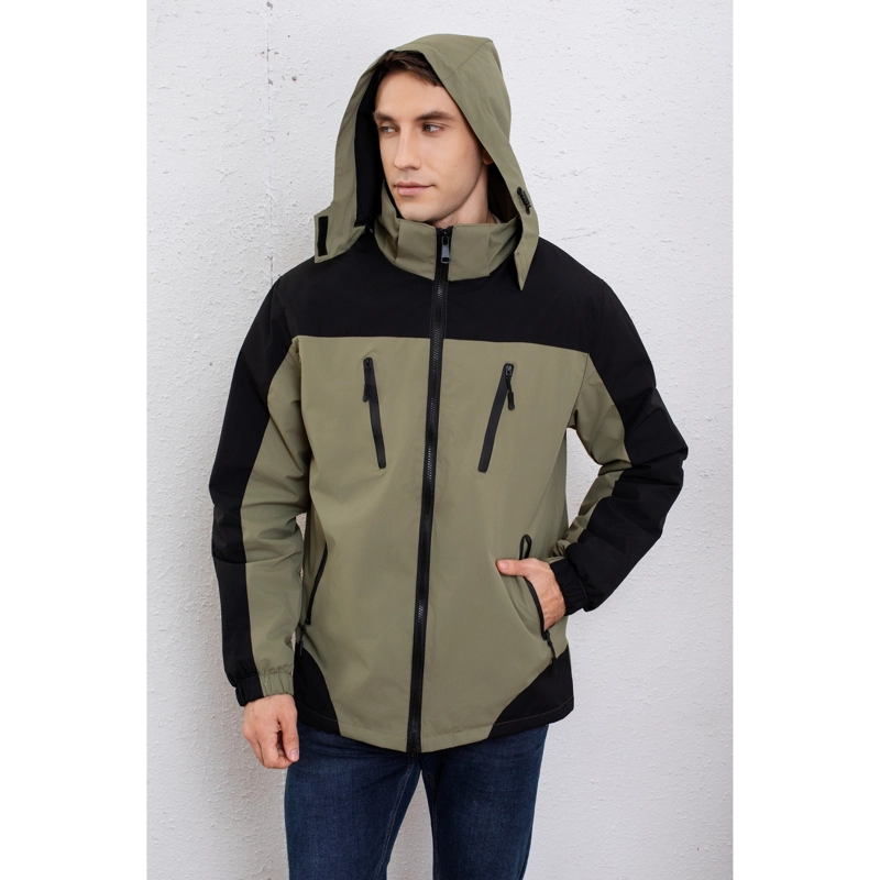 CHAQUETA IMPERMEABLE HOMBRE FORRO INTERIOR PIEL CAPUCHA CON CIERRE 0013 - 2