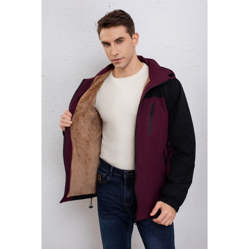 CHAQUETA IMPERMEABLE HOMBRE FORRO INTERIOR PIEL CAPUCHA CON CIERRE 0013 - 2