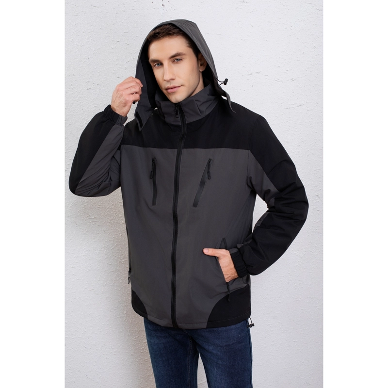 CHAQUETA IMPERMEABLE HOMBRE FORRO INTERIOR PIEL CAPUCHA CON CIERRE 0013 - 3