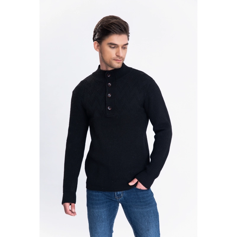 SWEATER CHALECO GRUESO HOMBRE BOTONES CUELLO SUBIDO OTOÑO INVIERNO 7158 - 2