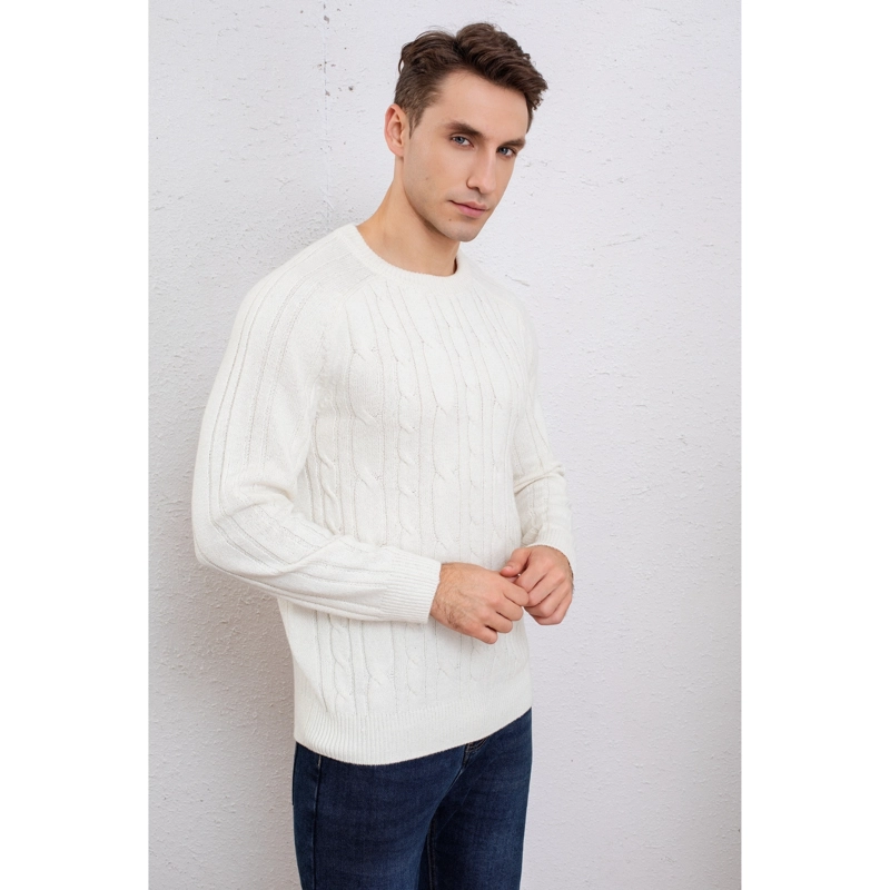 SWEATER HOMBRE ALGODON TEJIDO HILO CUELLO REDONDO TRENZADO 7261 - 2