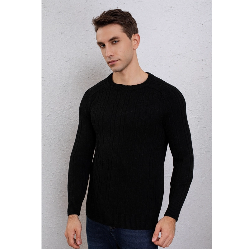 SWEATER HOMBRE ALGODON TEJIDO HILO CUELLO REDONDO TRENZADO 7261 - 2
