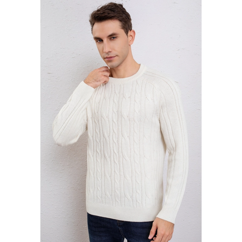 SWEATER HOMBRE ALGODON TEJIDO HILO CUELLO REDONDO TRENZADO 7261 - 3