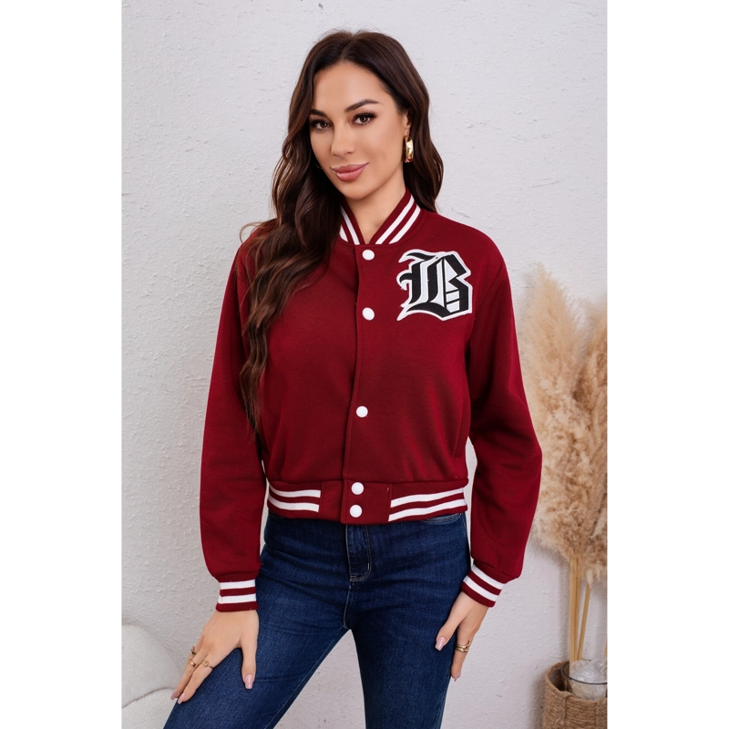 CHAQUETA UNIVERSITARIA CORTA MUJER GRUESA FORRO PIEL BOLSILLOS 7626 - 2