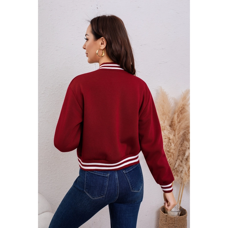 CHAQUETA UNIVERSITARIA CORTA MUJER GRUESA FORRO PIEL BOLSILLOS 7626 - 4