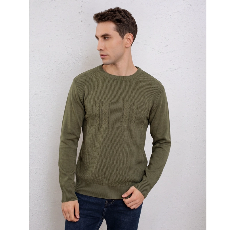 SWEATER HOMBRE ALGODON TEJIDO HILO CUELLO REDONDO DISEÑO 7253 - 1