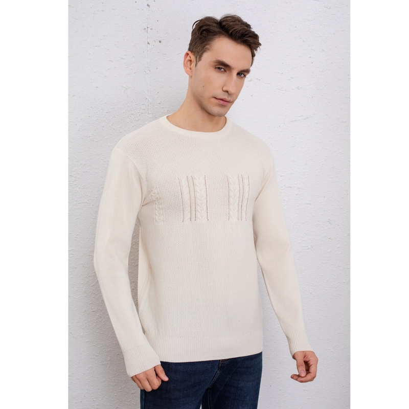 SWEATER HOMBRE ALGODON TEJIDO HILO CUELLO REDONDO DISEÑO 7253 - 1