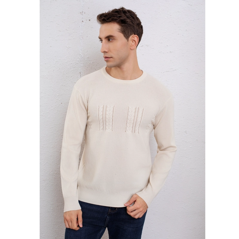 SWEATER HOMBRE ALGODON TEJIDO HILO CUELLO REDONDO DISEÑO 7253 - 2