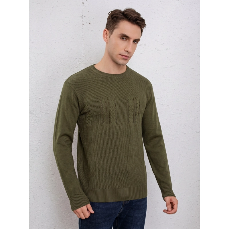 SWEATER HOMBRE ALGODON TEJIDO HILO CUELLO REDONDO DISEÑO 7253 - 2