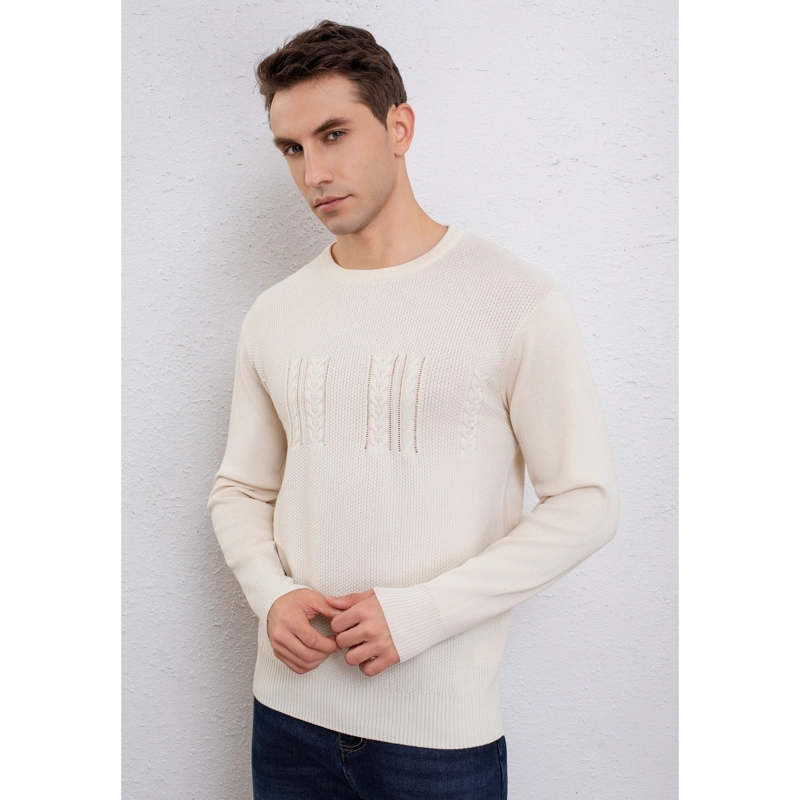 SWEATER HOMBRE ALGODON TEJIDO HILO CUELLO REDONDO DISEÑO 7253 - 2