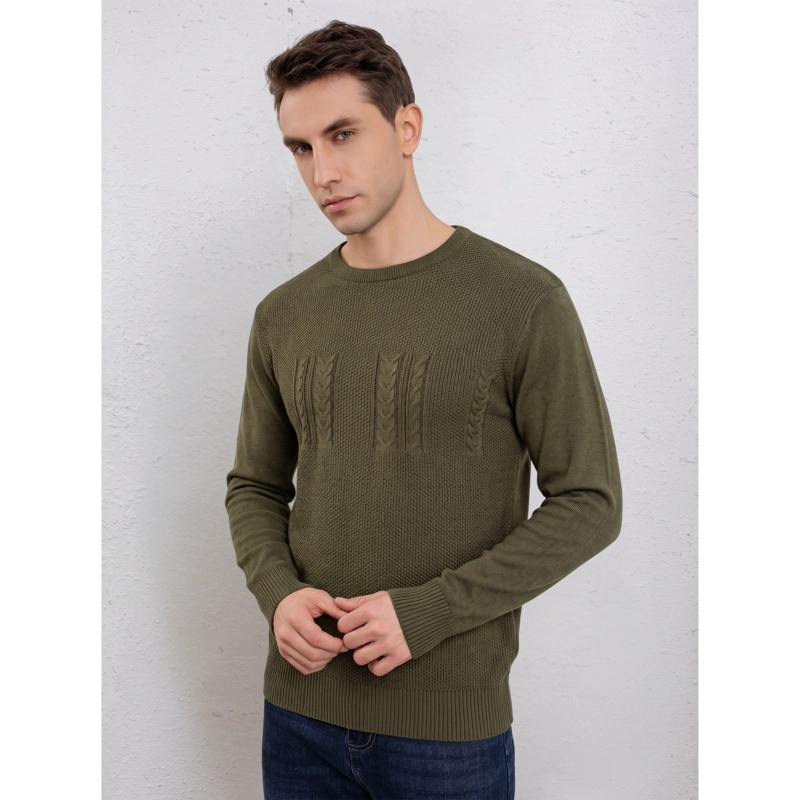 SWEATER HOMBRE ALGODON TEJIDO HILO CUELLO REDONDO DISEÑO 7253 - 3